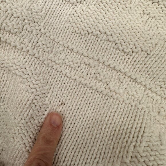 Vintage Knit Sweater Hunt Club Cream White 90s Shoulder Pads Mock Neck Mom Style - Picture 9 of 10